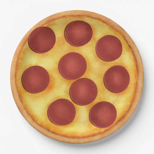 Pepperoni Pizza Party Pappteller (Vorderseite)