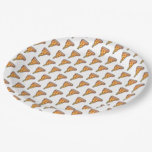 Pepperoni Pizza Party Slice W Pappteller (Schrägansicht)