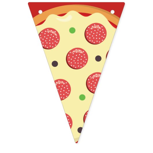 Pepperoni Pizza Party Wimpelkette (Erste Fahne)
