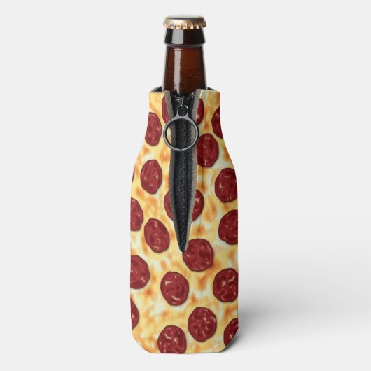 Pepperoni Pizza Pattern Flaschenkühler (Flasche Rückseite)