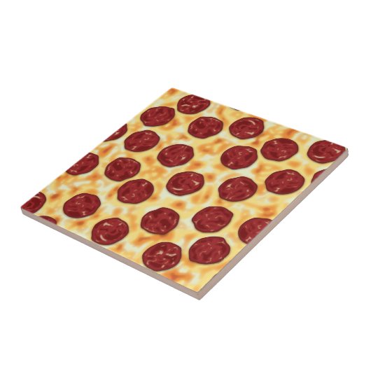 Pepperoni Pizza Pattern Fliese (Seite)