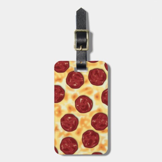 Pepperoni Pizza Pattern Gepäckanhänger (Vorderseite vertikal)
