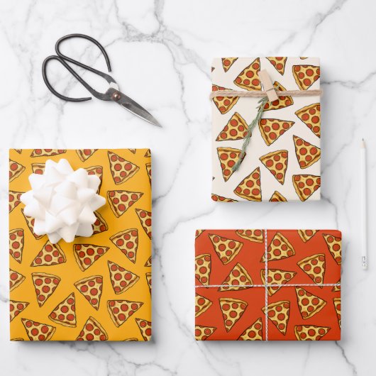 Pepperoni Pizza Pattern Geschenkpapier Set (Vorderseite)