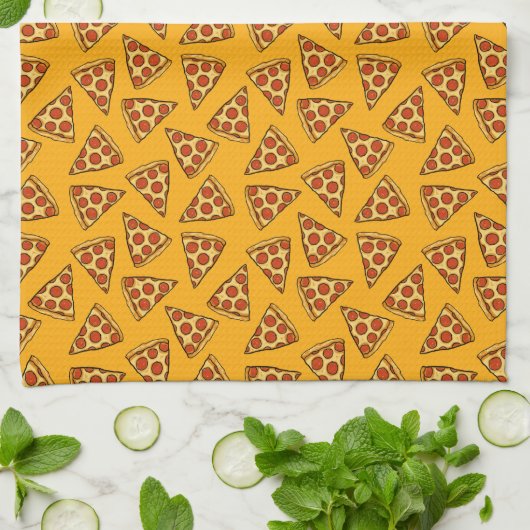 Pepperoni Pizza Pattern Geschirrtuch (Gefaltet)