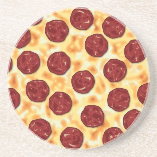 Pepperoni Pizza Pattern Getränkeuntersetzer (Vorne)
