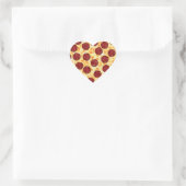 Pepperoni Pizza Pattern Herz-Aufkleber (Tasche)