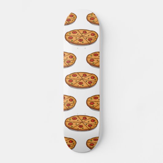 Pepperoni Pizza Pattern, italienisches Essen Skateboard (Vorderseite)