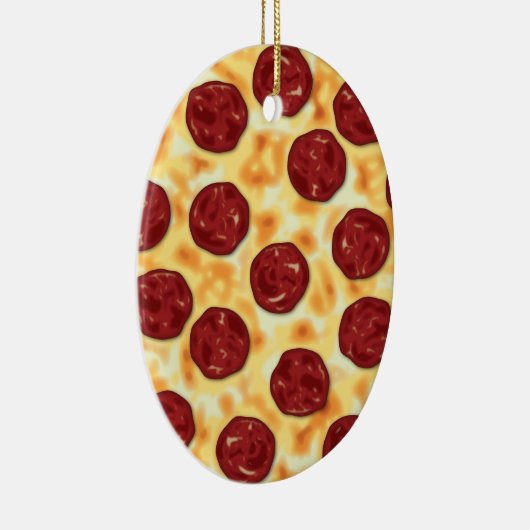 Pepperoni Pizza Pattern Keramik Ornament (Rechts)