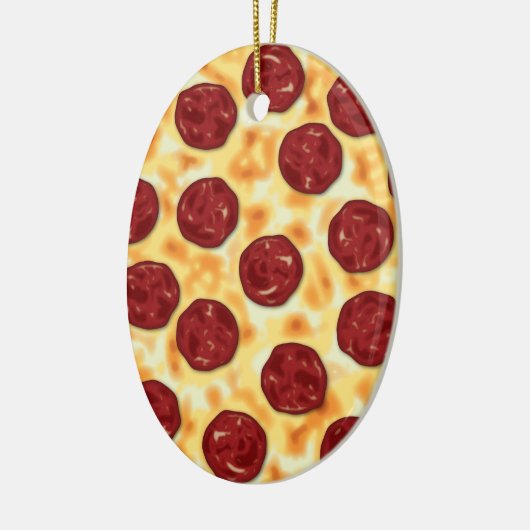 Pepperoni Pizza Pattern Keramik Ornament (Links)