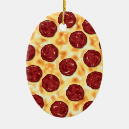 Pepperoni Pizza Pattern Keramik Ornament (Vorne)