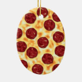 Pepperoni Pizza Pattern Keramik Ornament (Hinten)
