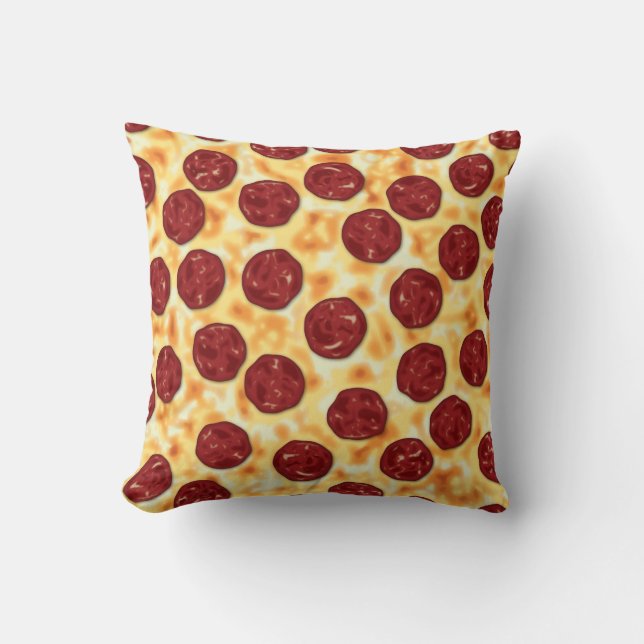 Pepperoni Pizza Pattern Kissen (Vorderseite)