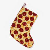 Pepperoni Pizza Pattern Kleiner Weihnachtsstrumpf (Vorderansicht (hängend))