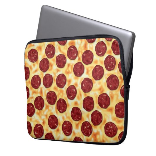 Pepperoni Pizza Pattern Laptopschutzhülle (Vorderseite Links)