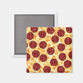 Pepperoni Pizza Pattern Magnet (Vorderseite/Rückseite)