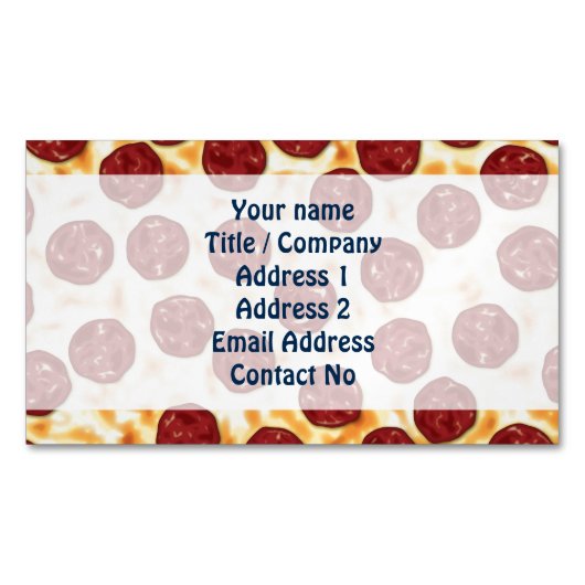 Pepperoni Pizza Pattern Magnetische Visitenkarte (Vorderseite)