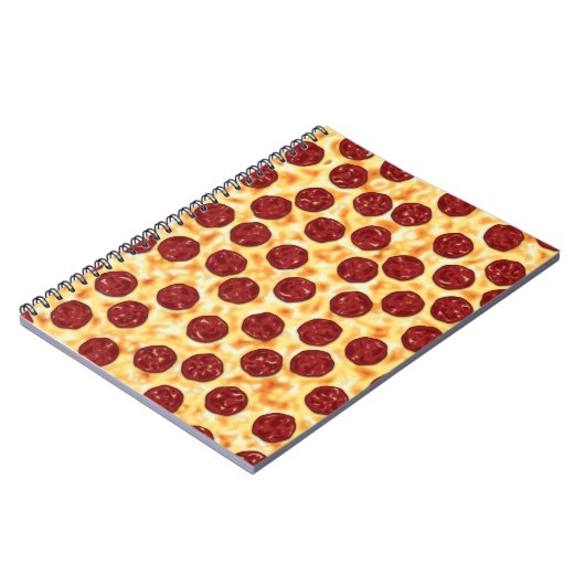 Pepperoni Pizza Pattern Notizblock (Linke Seite)