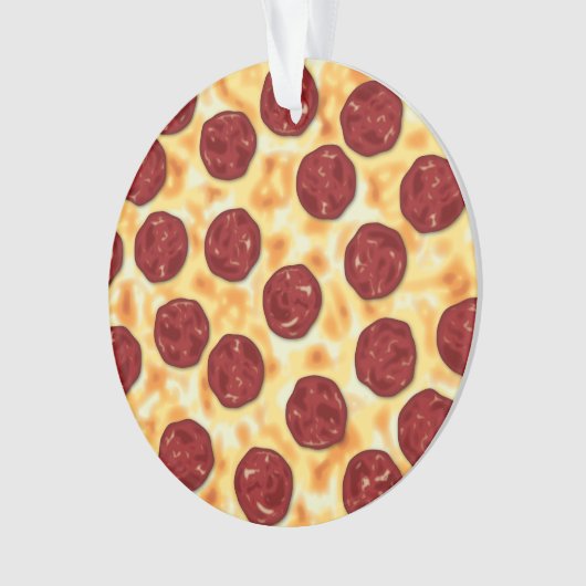 Pepperoni Pizza Pattern Ornament (Vorderseite)