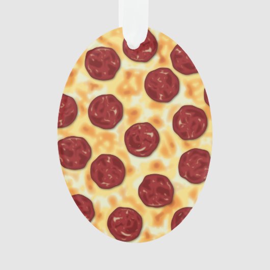 Pepperoni Pizza Pattern Ornament (Vorderseite)