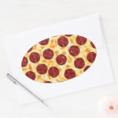 Pepperoni Pizza Pattern Ovaler Aufkleber (Umschlag)