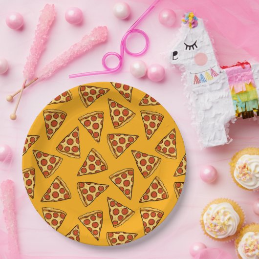 Pepperoni Pizza Pattern Pappteller (Party)