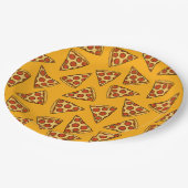 Pepperoni Pizza Pattern Pappteller (Schrägansicht)