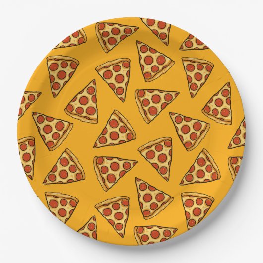 Pepperoni Pizza Pattern Pappteller (Vorderseite)