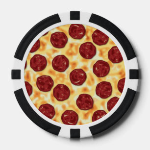 Pepperoni Pizza Pattern Pokerchips