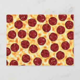 Pepperoni Pizza Pattern Postkarte
