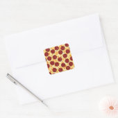 Pepperoni Pizza Pattern Quadratischer Aufkleber (Umschlag)