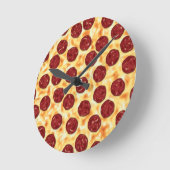 Pepperoni Pizza Pattern Runde Wanduhr (Winkel)