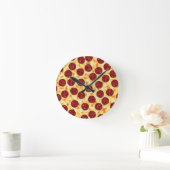 Pepperoni Pizza Pattern Runde Wanduhr (Zuhause)