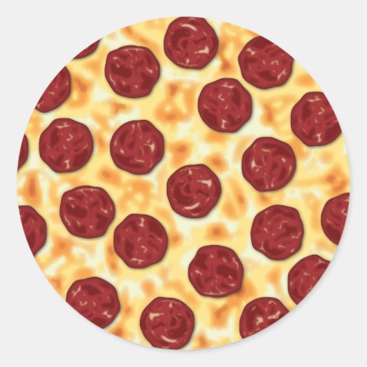 Pepperoni Pizza Pattern Runder Aufkleber (Vorderseite)