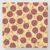 Pepperoni Pizza Pattern Steinuntersetzer (Vorderseite)