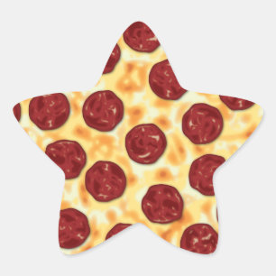 Pepperoni Pizza Pattern Stern-Aufkleber