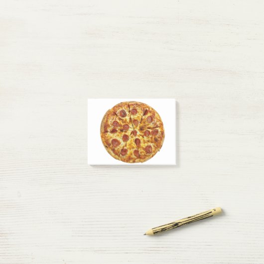 Pepperoni Pizza Post-it Klebezettel (Auf Schreibtisch)