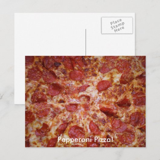 Pepperoni Pizza Postcard Postkarte (Vorne/Hinten)