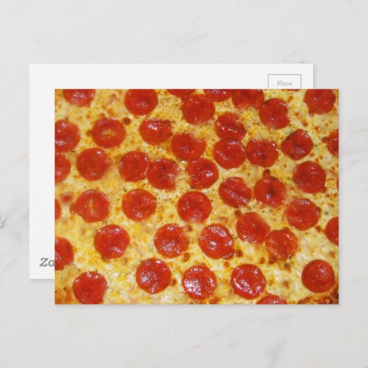 Pepperoni Pizza Postkarte (Vorne/Hinten)