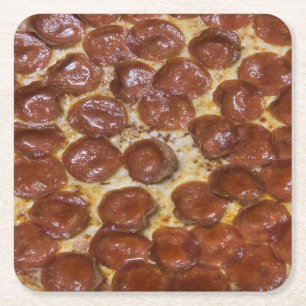 Pepperoni Pizza Rechteckiger Pappuntersetzer
