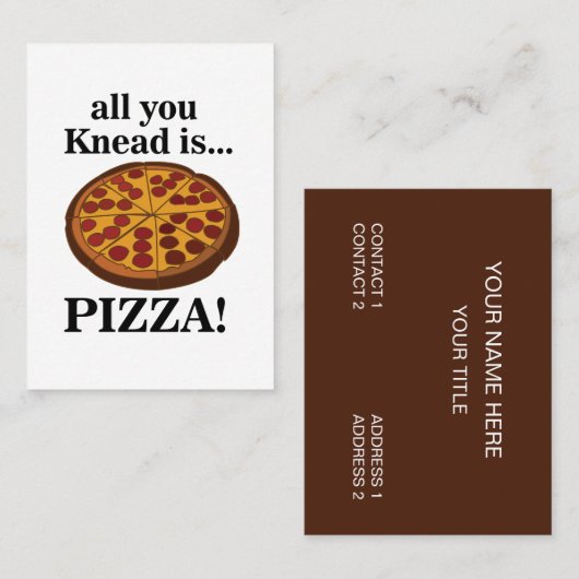 Pepperoni Pizza Restaurant Visitenkarte (Vorne/Hinten)