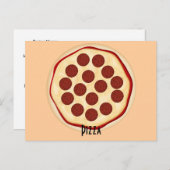 Pepperoni Pizza Rezept Card Postkarte (Vorne/Hinten)
