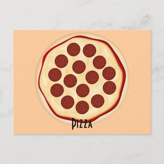 Pepperoni Pizza Rezept Card Postkarte (Vorderseite)