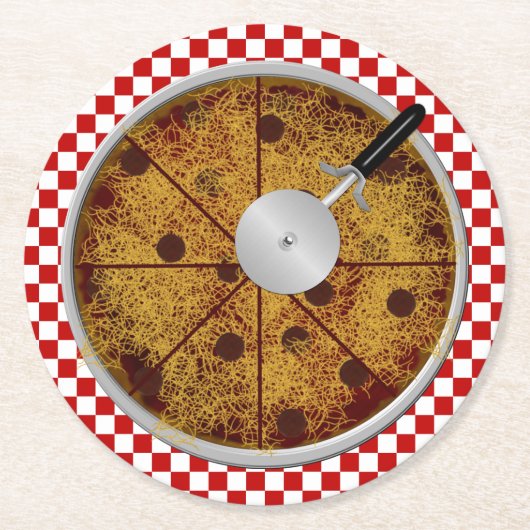 Pepperoni Pizza Round Untersetzer Set (Vorderseite)
