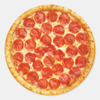 Pepperoni Pizza Runder Aufkleber