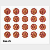 Pepperoni-Pizza Runder Aufkleber (Blatt)