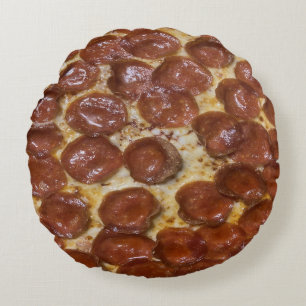 Pepperoni Pizza Rundes Kissen