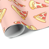 Pepperoni-Pizza-Scheibe, die Geschenkpapier (Rolleneckpunkt)