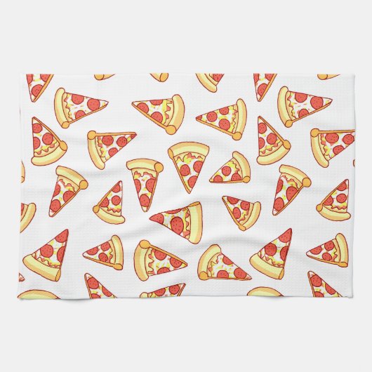 Pepperoni-Pizza-Scheibe, die Muster-Tee-Tuch Handtuch (Horizontal)