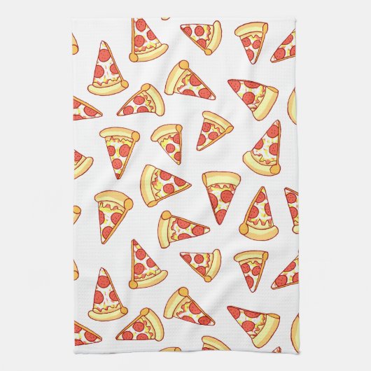 Pepperoni-Pizza-Scheibe, die Muster-Tee-Tuch Handtuch (Vertikal)