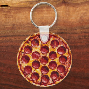 Pepperoni-Pizza Schlüsselanhänger